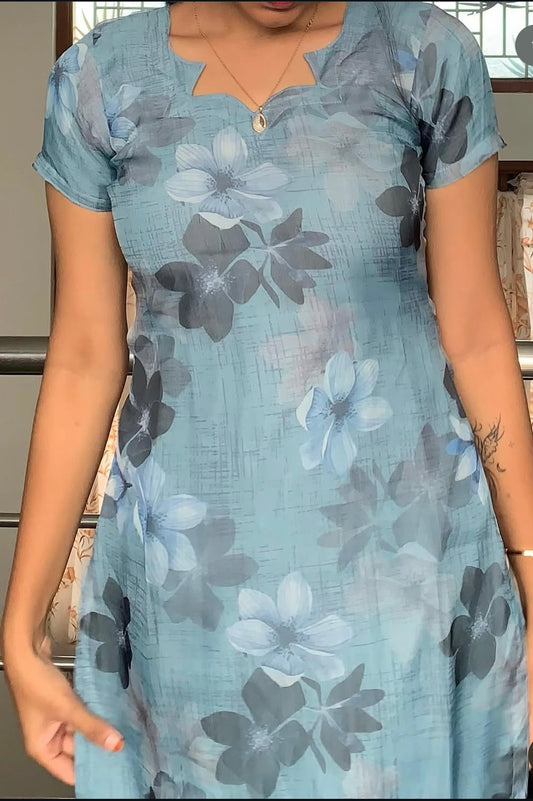 K07-Cement organza kurti